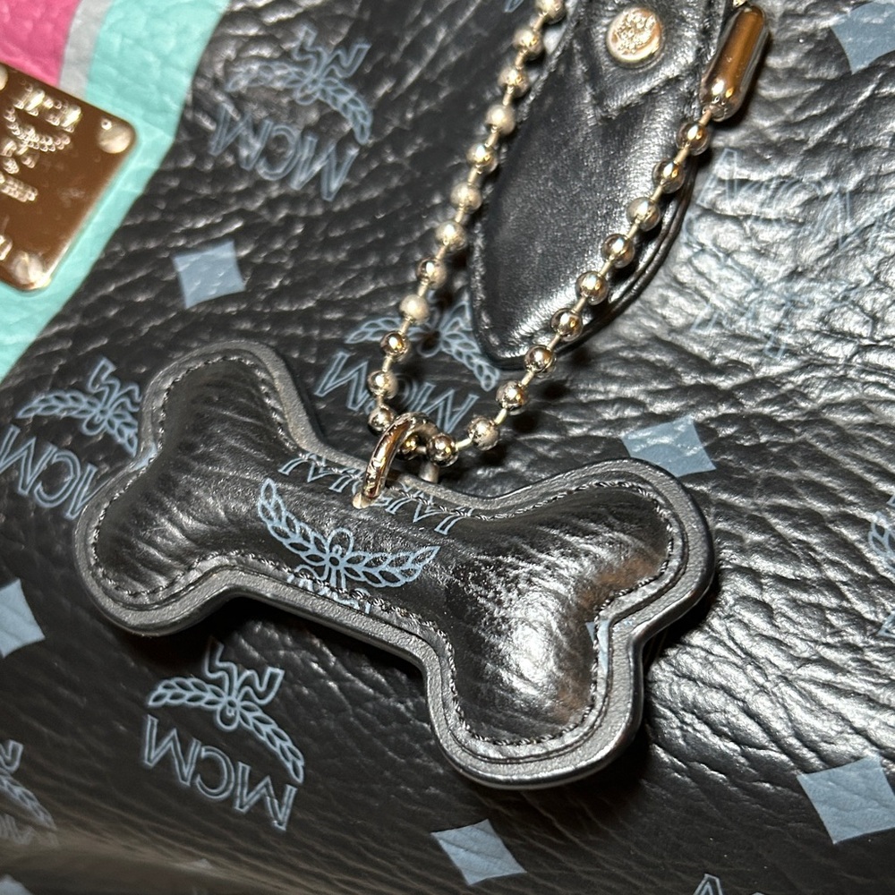 369. MCM Visetos Dog Bone Shopper Tote - Picture 8 of 12